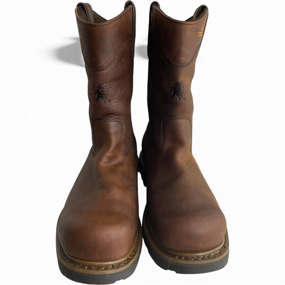 Chippewa Leather IQ Brown Steel Toe Engineer Biker Work Boots Men's 9.5 XW - Picture 5 of 12